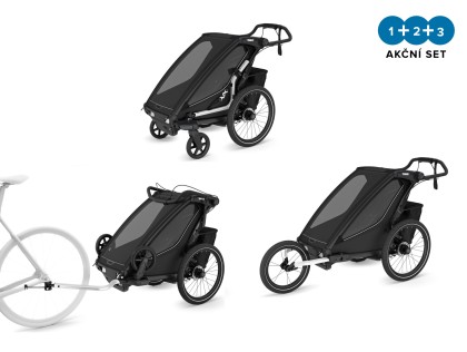Náhled produktu - Thule Chariot Sport 2 G3 SINGLE Black + bike set + kočárkový set + běžecký set