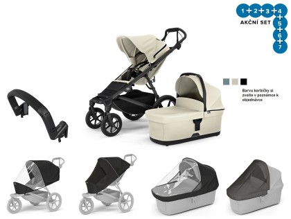 Thule Urban Glide 4 S.Beige + korba + pláštěnka + moskytiéra + madlo + plášt. korba + moskyt. korba + DOPRAVA ZDARMA